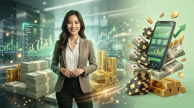 ban-choi-baccarat-voi-hai-cua-player-va-banker-chip-va-bai Bàn chơi baccarat với hai cửa Player và Banker, chip và bài